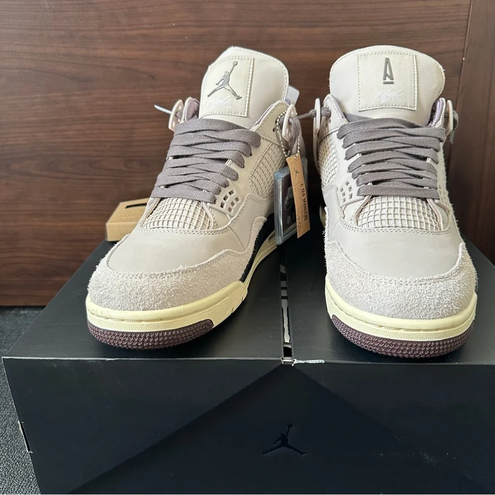 Jordan 4 A Ma Maniére Retro OG Men’s Sneakers Size 10.5 Stone Pewter - Picture 10 of 13